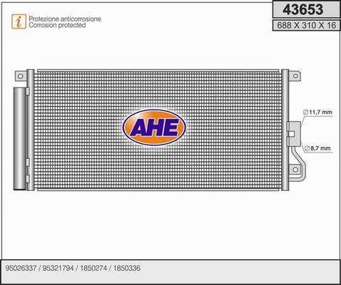 AHE 43653 - Kondensators, Gaisa kond. sistēma autodraugiem.lv