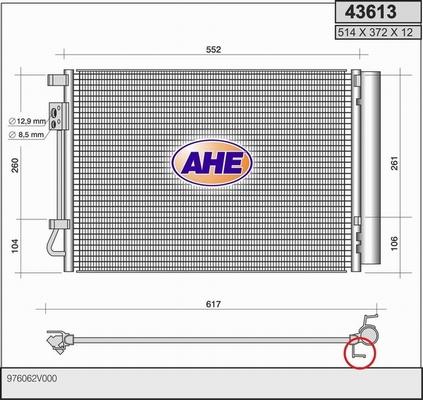AHE 43613 - Kondensators, Gaisa kond. sistēma autodraugiem.lv