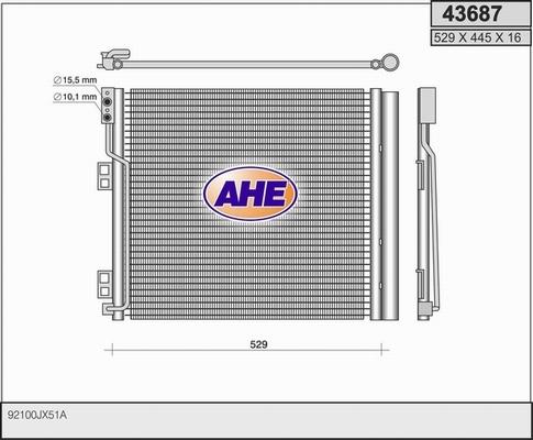 AHE 43687 - Kondensators, Gaisa kond. sistēma autodraugiem.lv