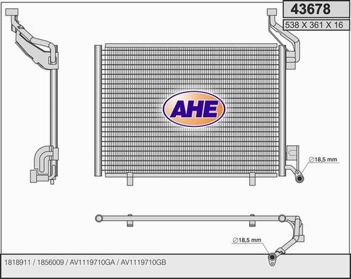 AHE 43678 - Kondensators, Gaisa kond. sistēma autodraugiem.lv