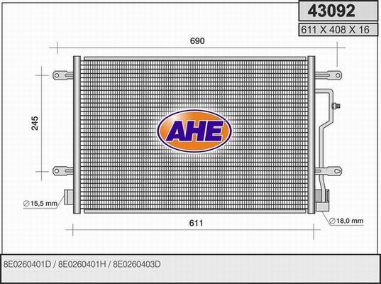 AHE 43092 - Kondensators, Gaisa kond. sistēma autodraugiem.lv