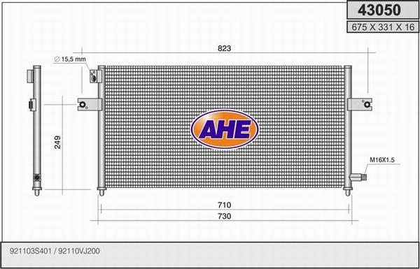 AHE 43050 - Kondensators, Gaisa kond. sistēma autodraugiem.lv