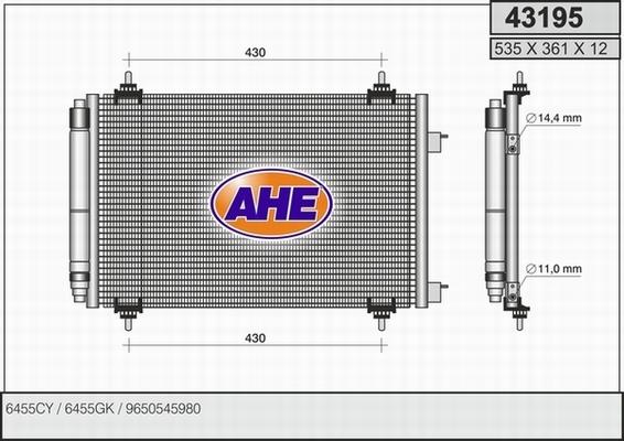 AHE 43195 - Kondensators, Gaisa kond. sistēma autodraugiem.lv