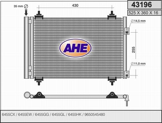 AHE 43196 - Kondensators, Gaisa kond. sistēma autodraugiem.lv