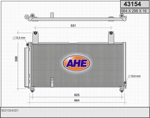 AHE 43154 - Kondensators, Gaisa kond. sistēma autodraugiem.lv