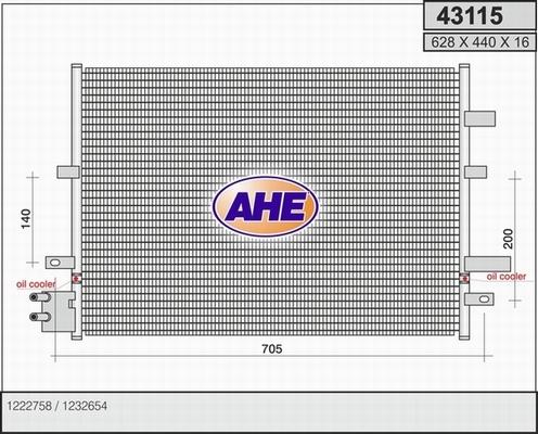 AHE 43115 - Kondensators, Gaisa kond. sistēma autodraugiem.lv