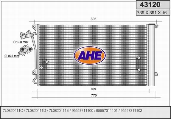 AHE 43120 - Kondensators, Gaisa kond. sistēma autodraugiem.lv