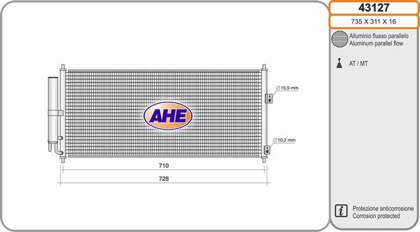 AHE 43127 - Kondensators, Gaisa kond. sistēma autodraugiem.lv