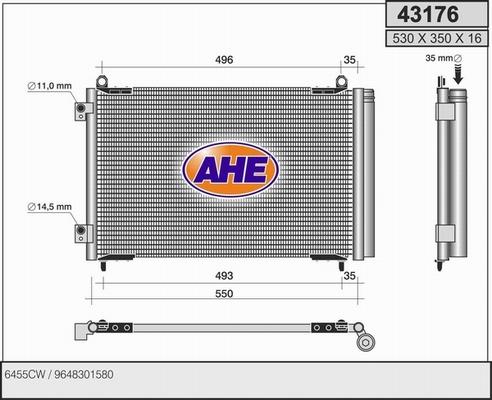 AHE 43176 - Kondensators, Gaisa kond. sistēma autodraugiem.lv