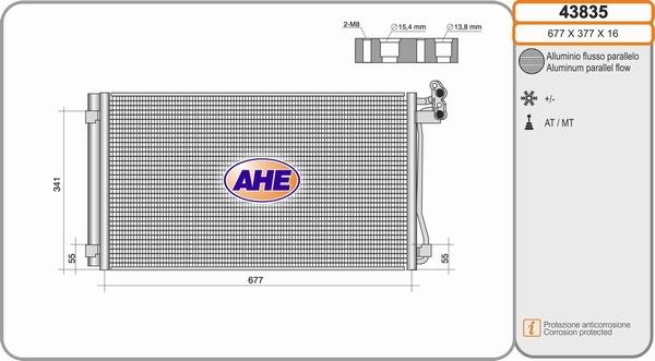 AHE 43835 - Kondensators, Gaisa kond. sistēma autodraugiem.lv