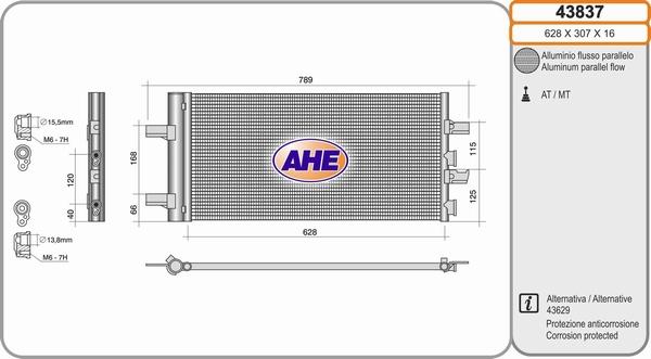 AHE 43837 - Kondensators, Gaisa kond. sistēma autodraugiem.lv