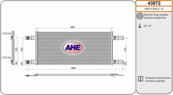 AHE 43872 - Kondensators, Gaisa kond. sistēma autodraugiem.lv