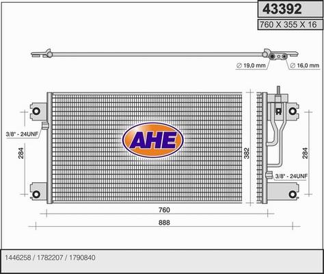 AHE 43392 - Kondensators, Gaisa kond. sistēma autodraugiem.lv