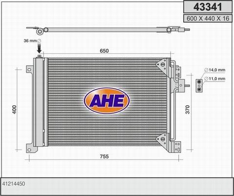 AHE 43341 - Kondensators, Gaisa kond. sistēma autodraugiem.lv