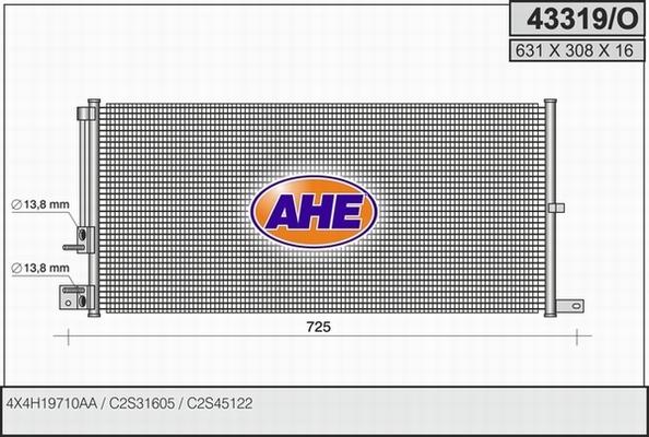 AHE 43319/O - Kondensators, Gaisa kond. sistēma autodraugiem.lv