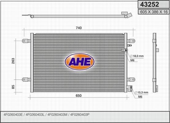 AHE 43252 - Kondensators, Gaisa kond. sistēma autodraugiem.lv