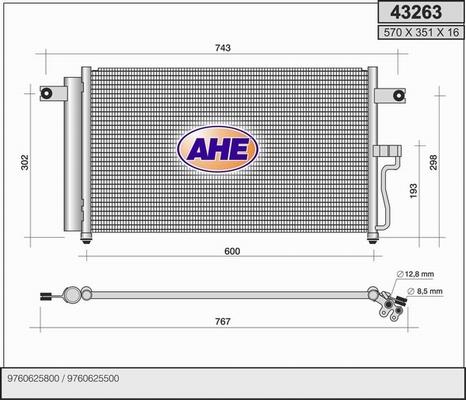 AHE 43263 - Kondensators, Gaisa kond. sistēma autodraugiem.lv
