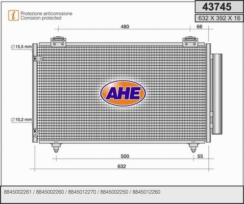 AHE 43745 - Kondensators, Gaisa kond. sistēma autodraugiem.lv