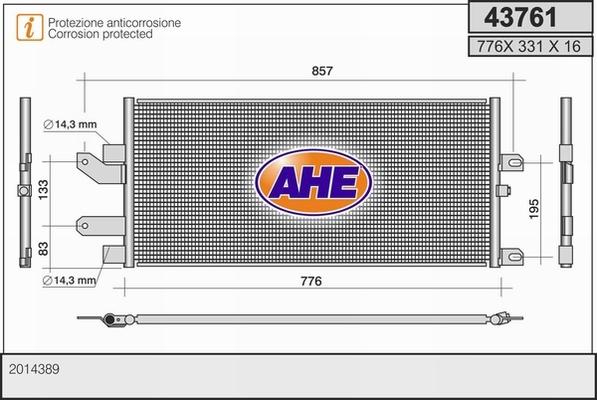 AHE 43761 - Kondensators, Gaisa kond. sistēma autodraugiem.lv