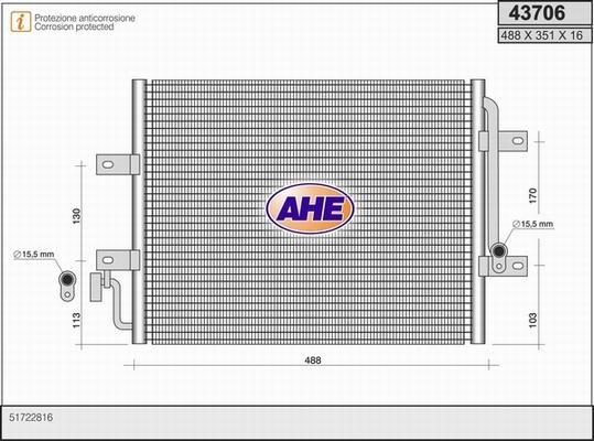 AHE 43706 - Kondensators, Gaisa kond. sistēma autodraugiem.lv