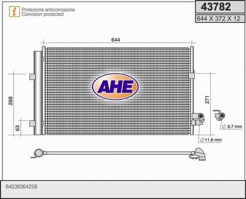 AHE 43782 - Kondensators, Gaisa kond. sistēma autodraugiem.lv