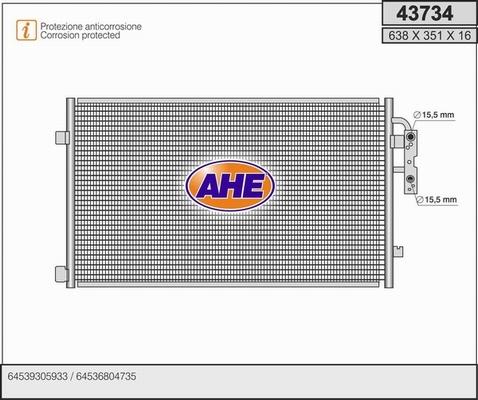 AHE 43734 - Kondensators, Gaisa kond. sistēma autodraugiem.lv