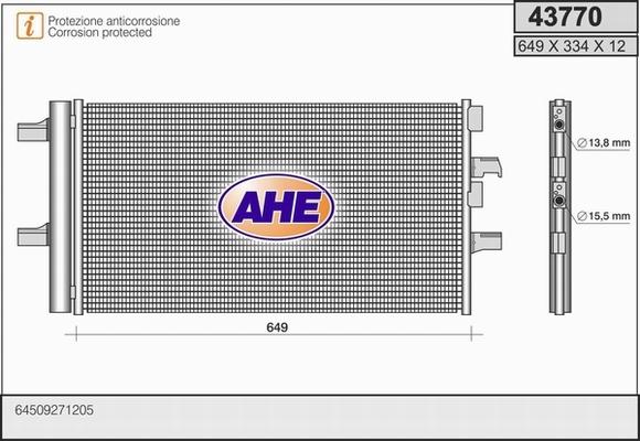 AHE 43770 - Kondensators, Gaisa kond. sistēma autodraugiem.lv