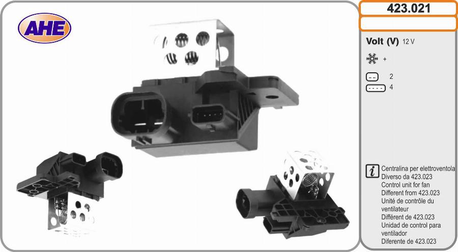 AHE 423.021 - Vadības bloks, Elektroventilators (Motora dzesēšana) autodraugiem.lv