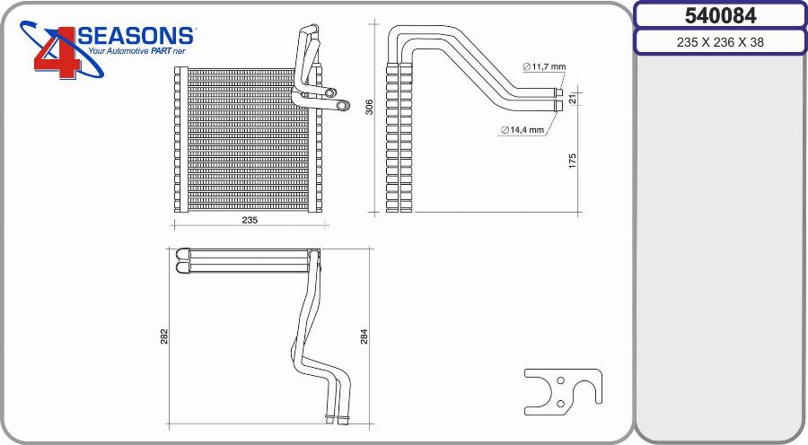 AHE 540084 - Iztvaikotājs, Gaisa kondicionēšanas sistēma autodraugiem.lv