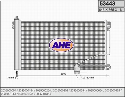AHE 53443 - Kondensators, Gaisa kond. sistēma autodraugiem.lv