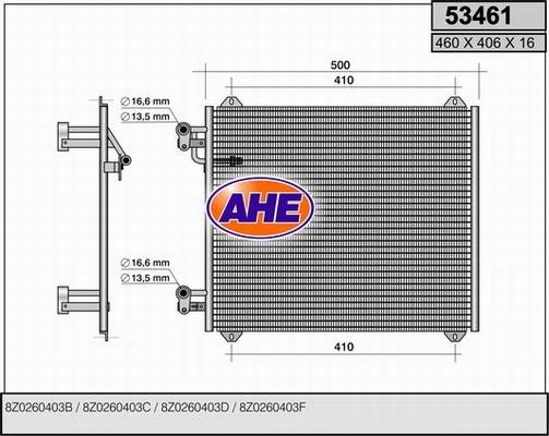 AHE 53461 - Kondensators, Gaisa kond. sistēma autodraugiem.lv