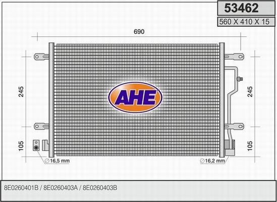 AHE 53462 - Kondensators, Gaisa kond. sistēma autodraugiem.lv