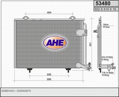 AHE 53480 - Kondensators, Gaisa kond. sistēma autodraugiem.lv