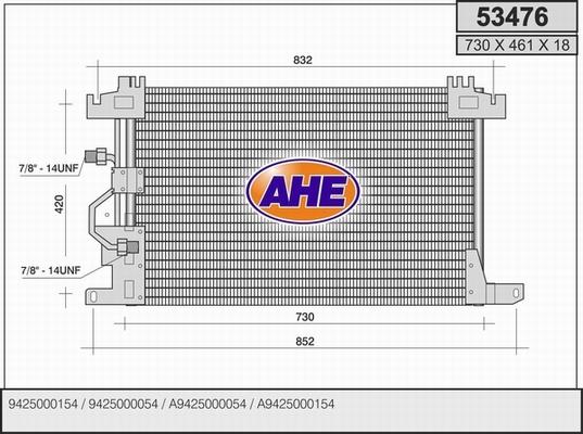 AHE 53476 - Kondensators, Gaisa kond. sistēma autodraugiem.lv