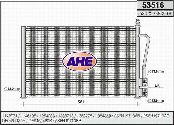 AHE 53516 - Kondensators, Gaisa kond. sistēma autodraugiem.lv