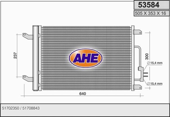 AHE 53584 - Kondensators, Gaisa kond. sistēma autodraugiem.lv