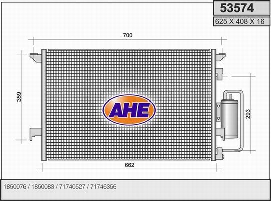 AHE 53574 - Kondensators, Gaisa kond. sistēma autodraugiem.lv