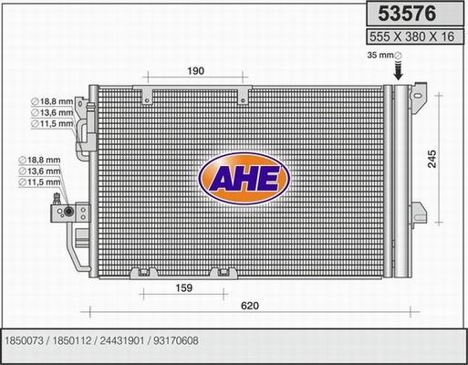 AHE 53576 - Kondensators, Gaisa kond. sistēma autodraugiem.lv