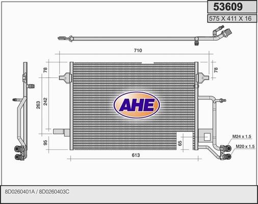 AHE 53609 - Kondensators, Gaisa kond. sistēma autodraugiem.lv