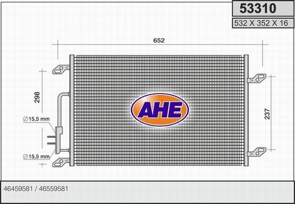 AHE 53310 - Kondensators, Gaisa kond. sistēma autodraugiem.lv