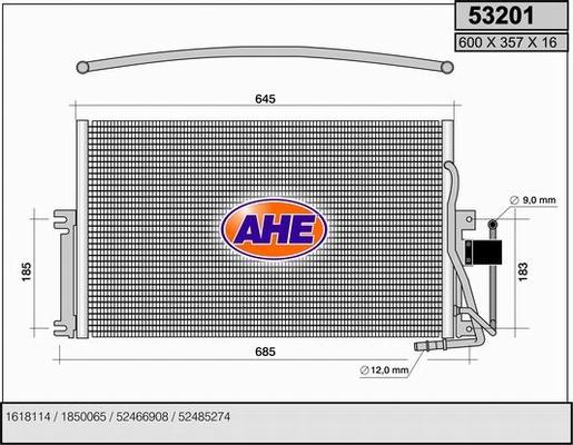 AHE 53201 - Kondensators, Gaisa kond. sistēma autodraugiem.lv