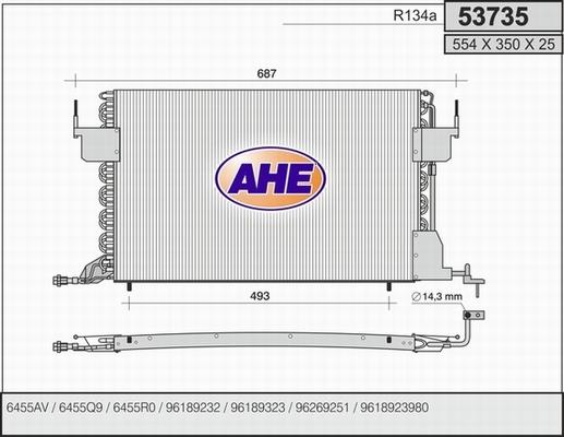 AHE 53735 - Kondensators, Gaisa kond. sistēma autodraugiem.lv