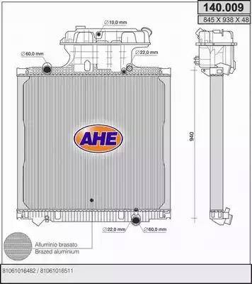 AHE 140.009 - Radiators, Motora dzesēšanas sistēma autodraugiem.lv