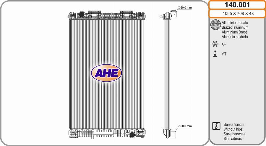 AHE 140.001 - Radiators, Motora dzesēšanas sistēma autodraugiem.lv
