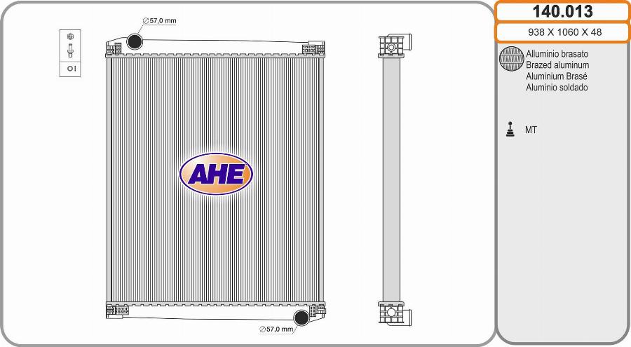 AHE 140.013 - Radiators, Motora dzesēšanas sistēma autodraugiem.lv