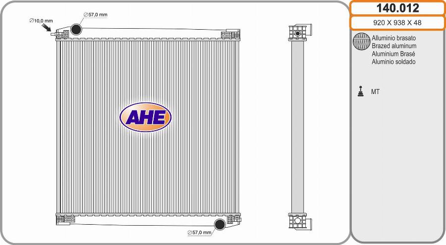 AHE 140.012 - Radiators, Motora dzesēšanas sistēma autodraugiem.lv