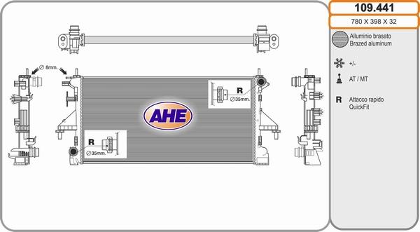 AHE 109.441 - Radiators, Motora dzesēšanas sistēma autodraugiem.lv