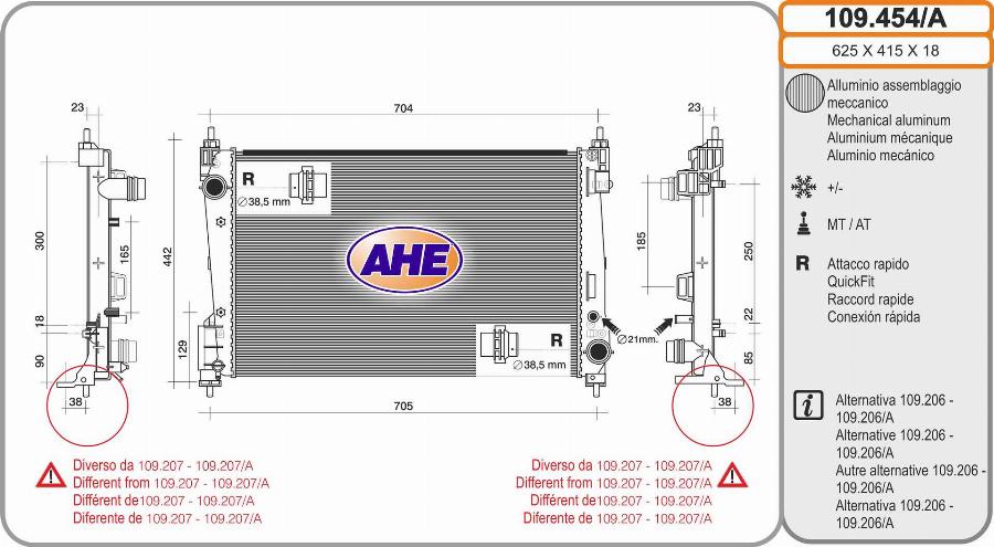 AHE 109.454/A - Radiators, Motora dzesēšanas sistēma autodraugiem.lv
