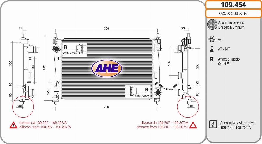 AHE 109.454 - Radiators, Motora dzesēšanas sistēma autodraugiem.lv