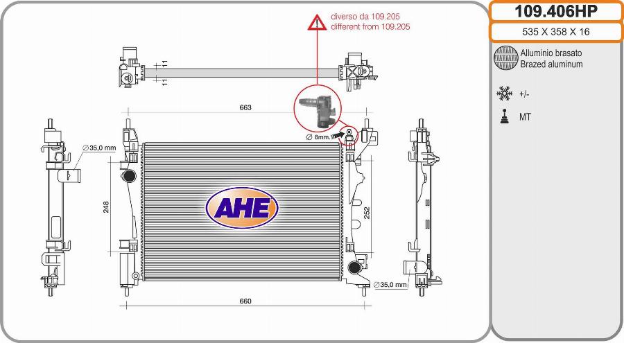 AHE 109.406HP - Radiators, Motora dzesēšanas sistēma autodraugiem.lv